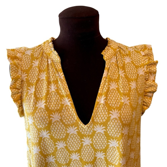 Boden Daisy Jersey Short Tier Dress, Ceylon Yellow Pineapple Geo Design size 6 - Picture 7 of 12
